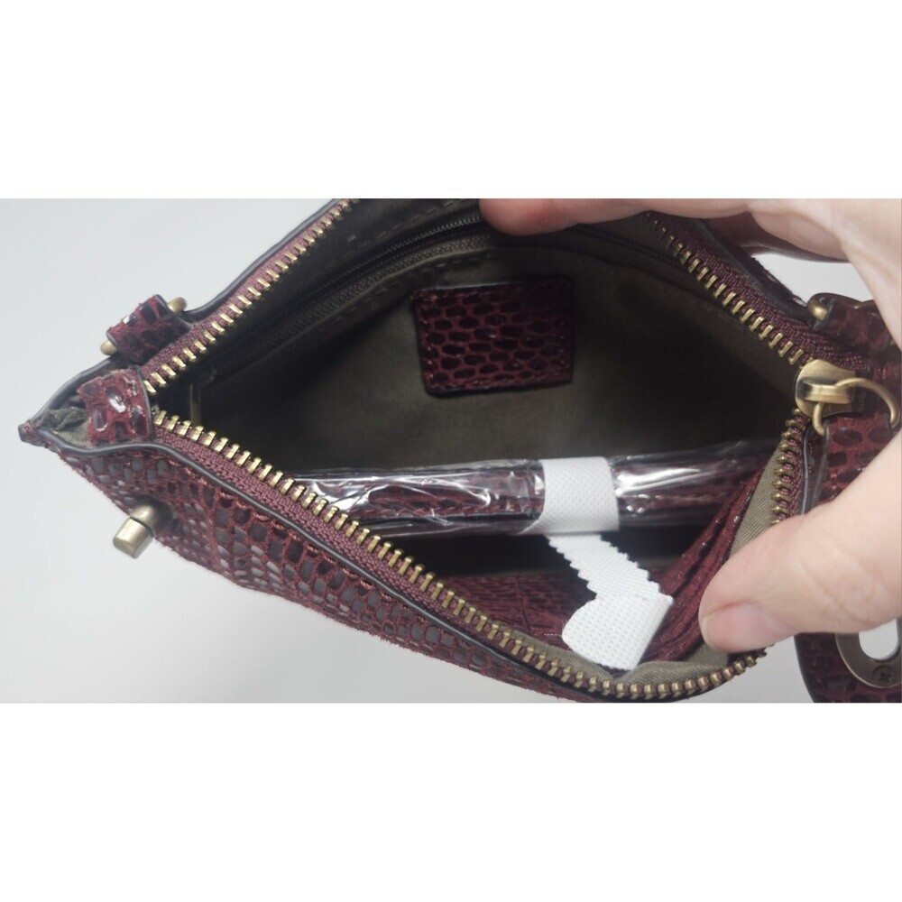Joy Susan Mini Crossbody Burgundy Python Wristlet… - image 4